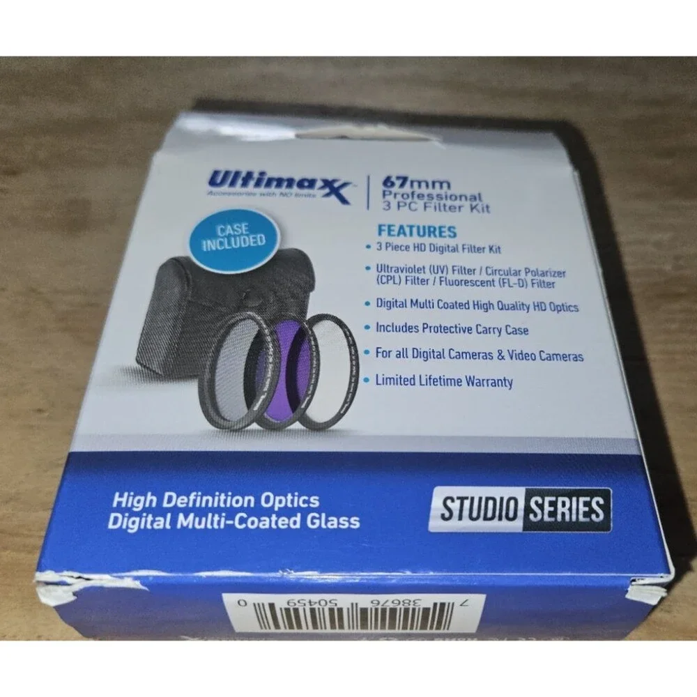 3pcs 67mm CPL+UV+FLD Case Kit for Canon Nikon Sony Camera by ULTIMAXX New